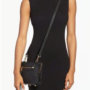 Rebecca Minkoff Regan Crossbody Bag – Black Leather with Silver Hardware
